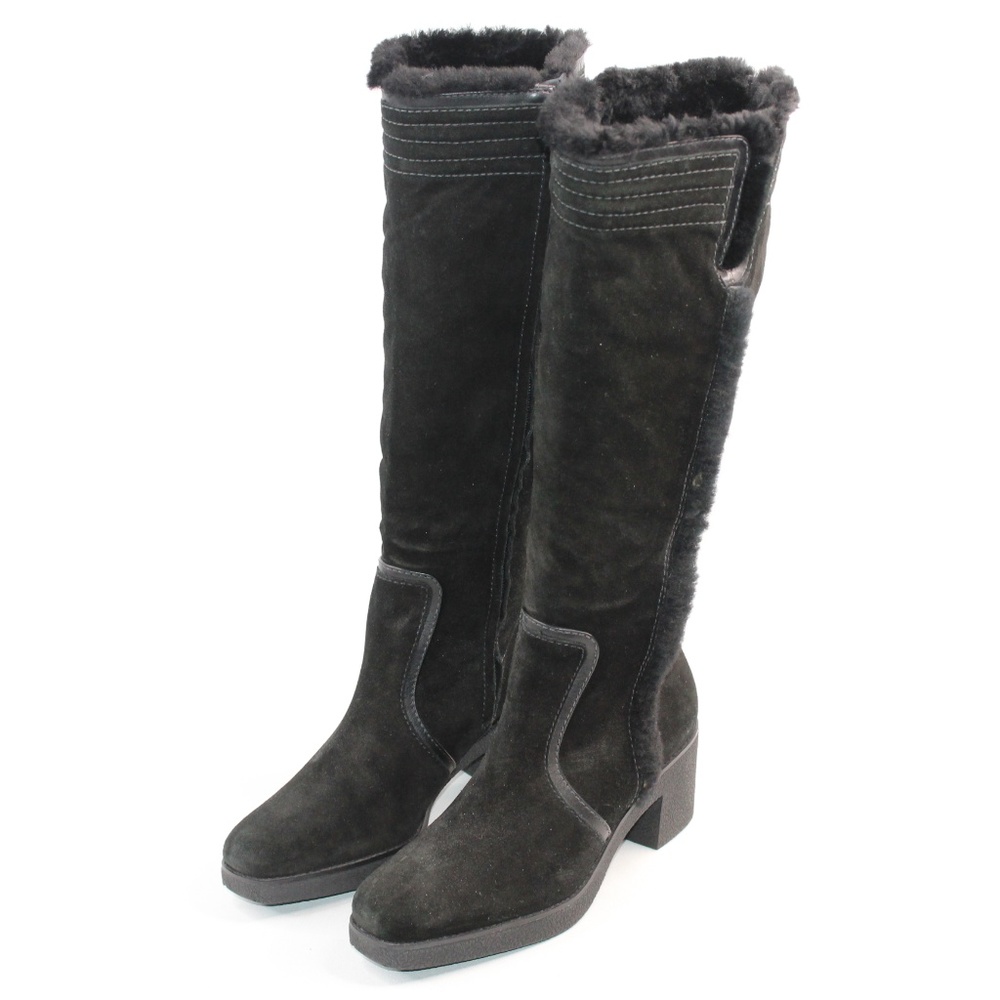 Cole Haan Black Faux Fur Lined Tall Knee Boots #137 - Picture 3 of 8